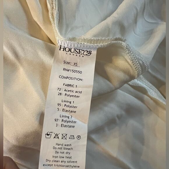 House of CB Reva Satin Gathered Corset Gorgeous Dress Ivory Size XS NEW - Picture 5 of 6